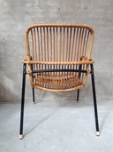 Sedia vintage in rattan anni sessanta