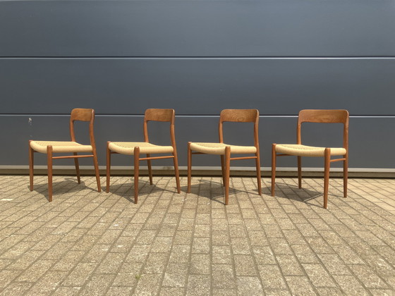 Image 1 of 4x Niels Otto Møller dining chairs 'model 75' in Teak