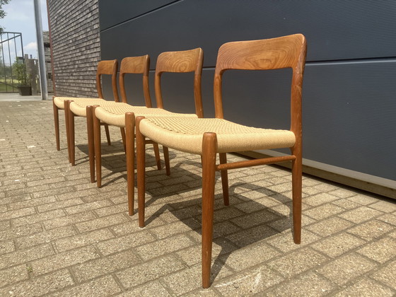 Image 1 of 4x Niels Otto Møller dining chairs 'model 75' in Teak