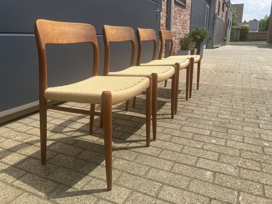 Image 1 of 4x Niels Otto Møller dining chairs 'model 75' in Teak