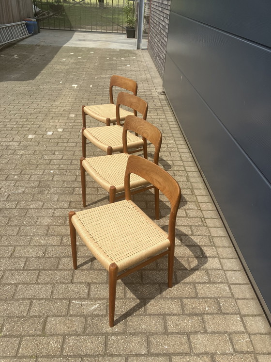 Image 1 of 4x Niels Otto Møller dining chairs 'model 75' in Teak