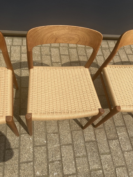 Image 1 of 4x Niels Otto Møller dining chairs 'model 75' in Teak