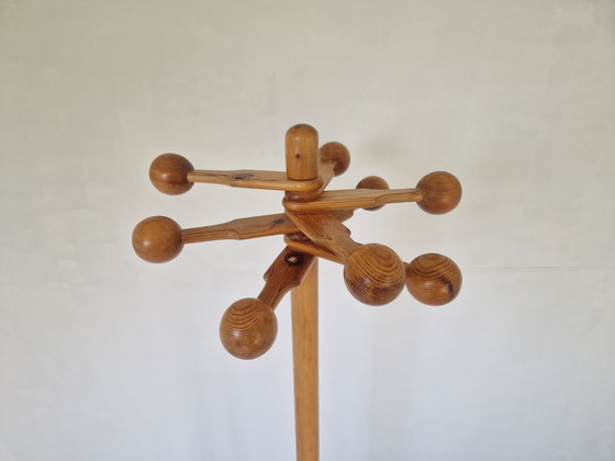 Image 1 of Swedish Pine Wooden Coat Stand