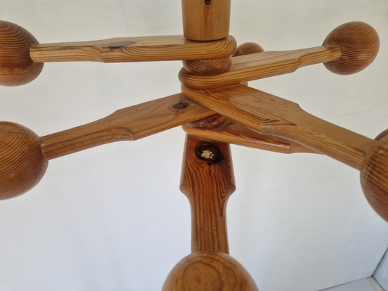 Image 1 of Swedish Pine Wooden Coat Stand