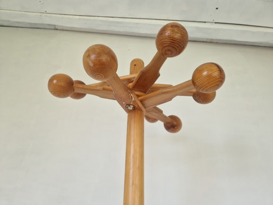 Image 1 of Swedish Pine Wooden Coat Stand