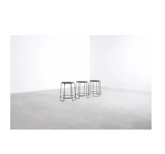 Image 1 of 3x Square Verner Panton Wire Stools