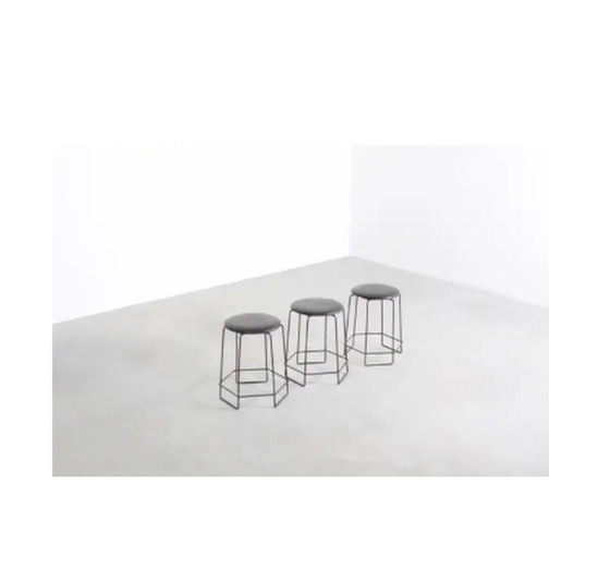 Image 1 of 3x Square Verner Panton Wire Stools