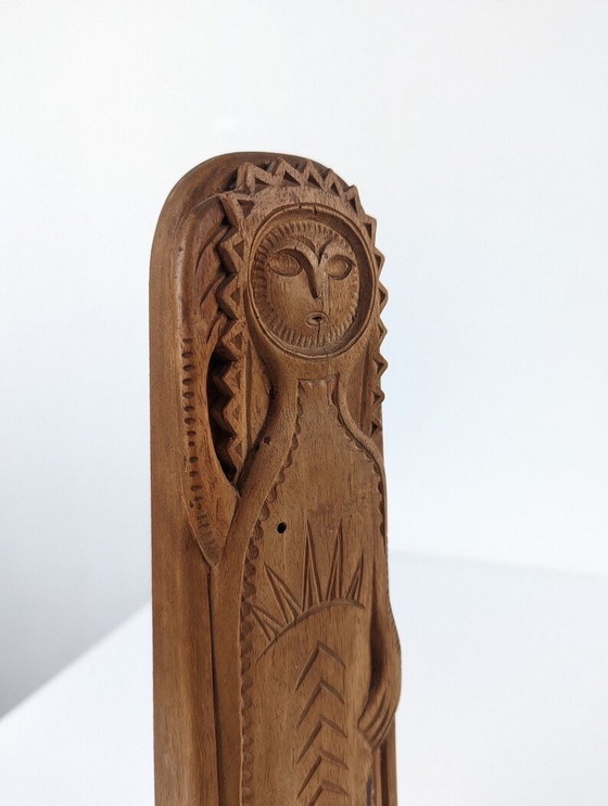 Image 1 of Danish Carved Wood Sculpture Signed