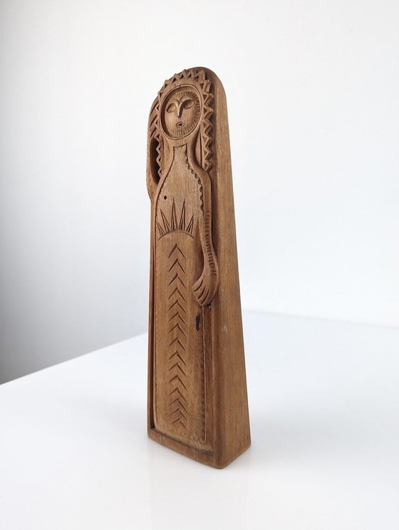 Image 1 of Danish Carved Wood Sculpture Signed