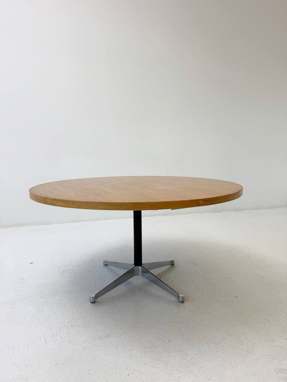 Image 1 of Round Herman Miller dining table with soundproofing