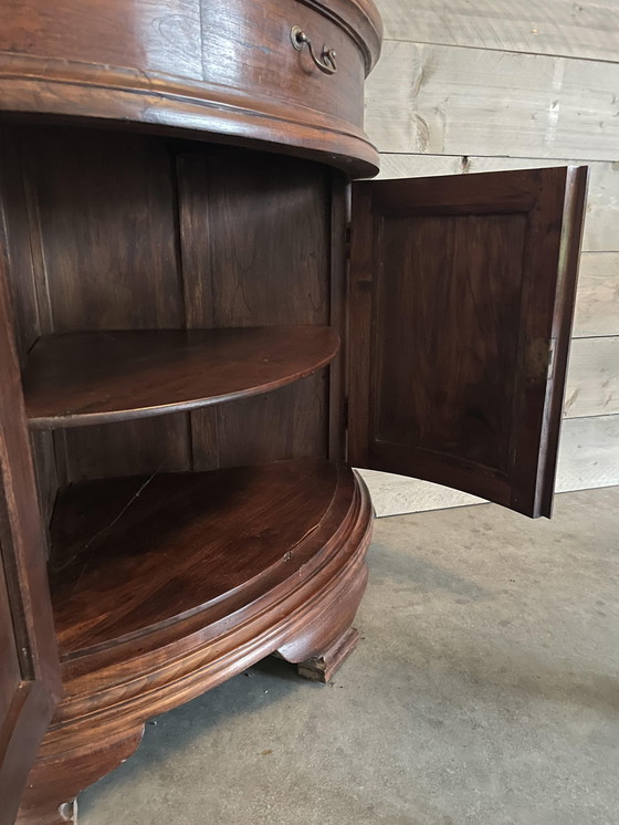 Image 1 of Mahogany 4 Door Corner Display Cabinet