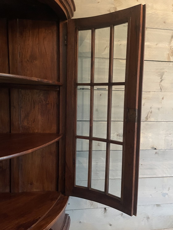 Image 1 of Mahogany 4 Door Corner Display Cabinet