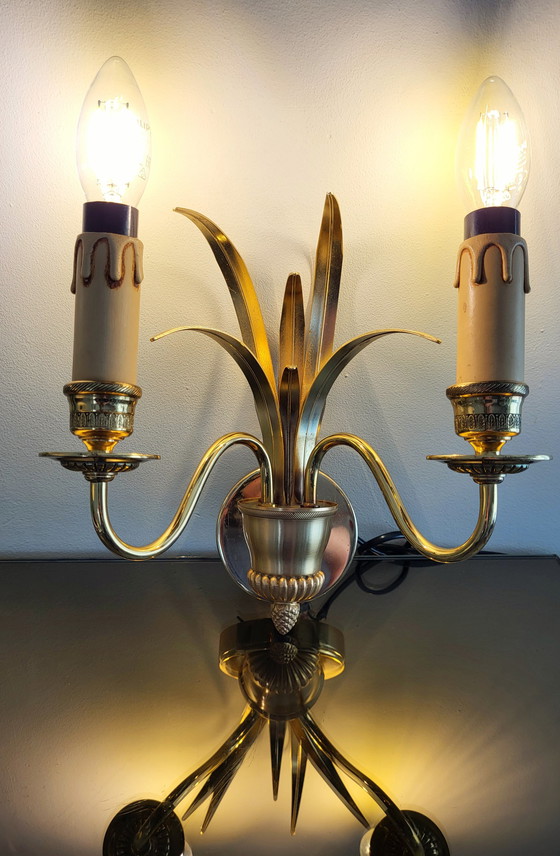 Image 1 of Boulanger Pineapple brass wall lamp