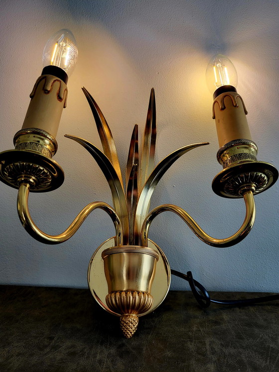 Image 1 of Boulanger Pineapple brass wall lamp