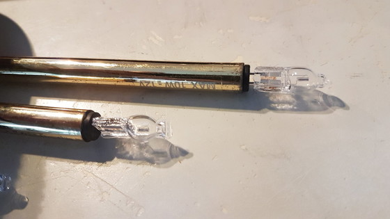 Image 1 of Lámparas de pared modernistas de mediados de siglo con espejo de cristal y oro de Massive