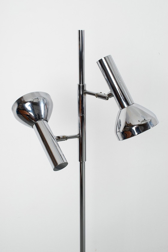 Image 1 of Chrome floor lamp with two spots