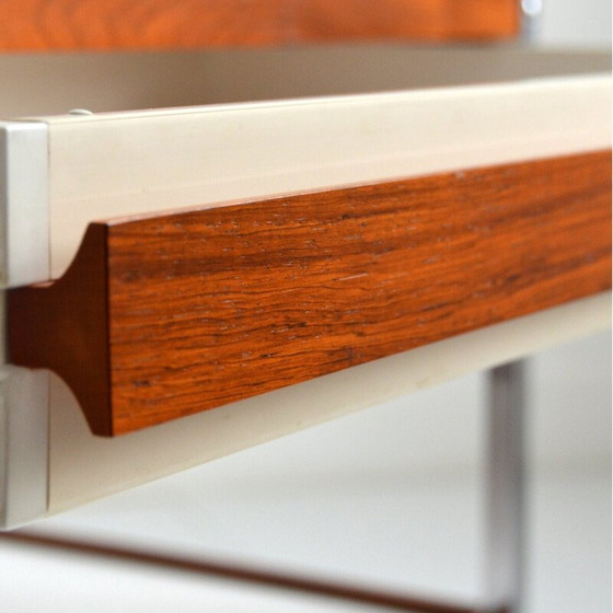 Image 1 of Vintage trolley on casters in rosewood and chrome steel, 1960
