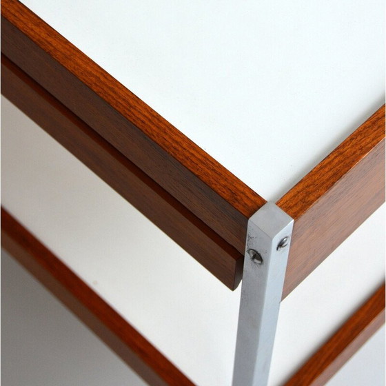 Image 1 of Vintage trolley on casters in rosewood and chrome steel, 1960