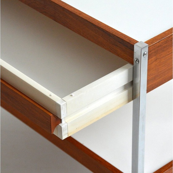 Image 1 of Vintage trolley on casters in rosewood and chrome steel, 1960