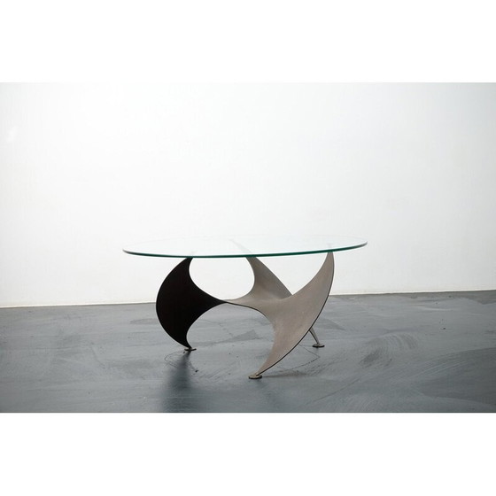 Image 1 of Vintage K9 model coffee table in glass and iron by Knut Hesterberg for Ronald Schmitt, Germany 1960