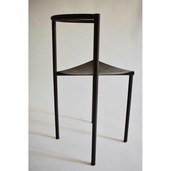 Image 1 of Sedia vintage Wendy Wright in metallo tubolare grigio di Philippe Starck per Disform, 1986