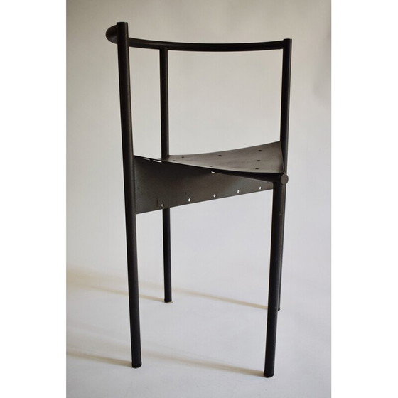 Image 1 of Sedia vintage Wendy Wright in metallo tubolare grigio di Philippe Starck per Disform, 1986