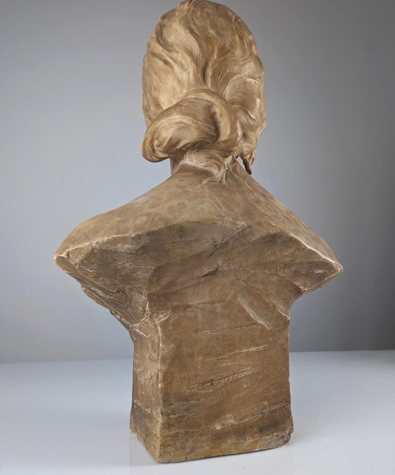 Image 1 of Alabaster Bust 'Giovane Donna' By Antonio Frilli