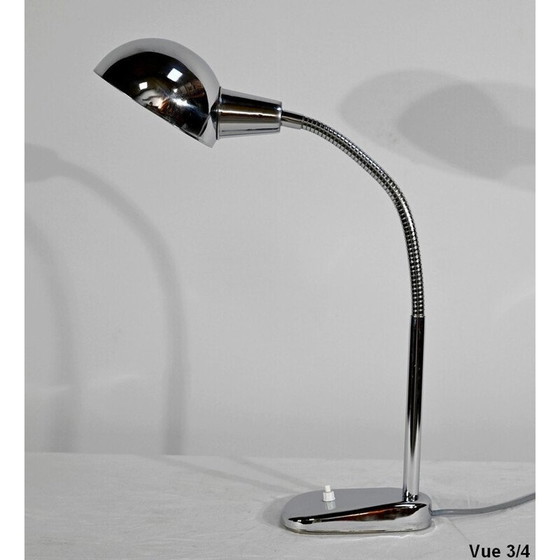 Image 1 of Vintage industrial desk lamp in chromed metal, 1960