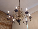 Dutch Brass Chandelier With 8 Candle Lights Ca. 1960 Vintage