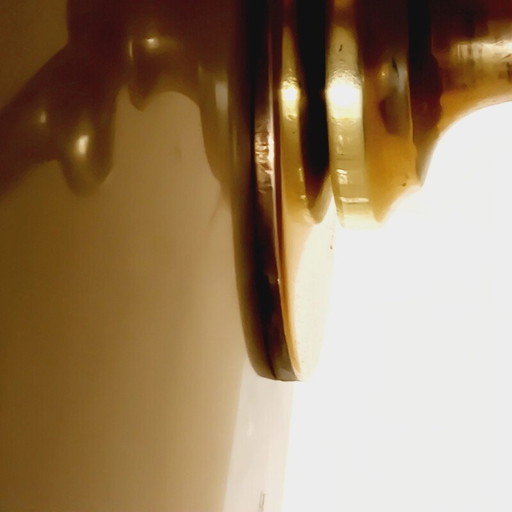 Vintage brass and plexiglass hanging lamp, 1950