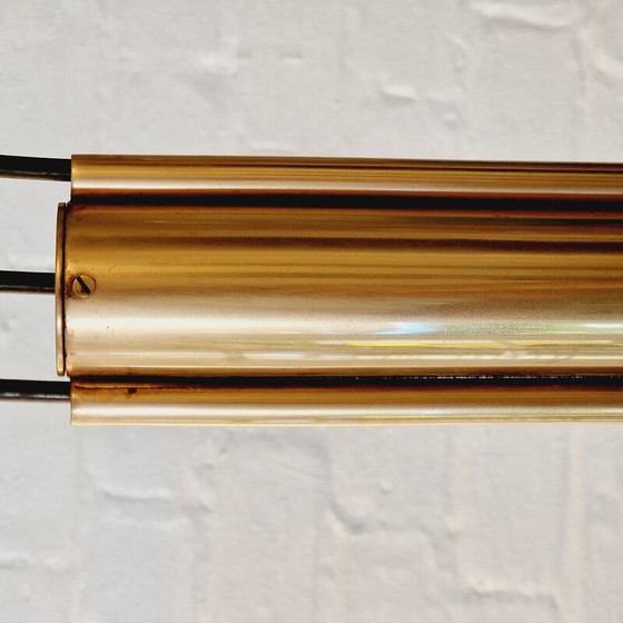 Image 1 of Vintage brass and plexiglass hanging lamp, 1950