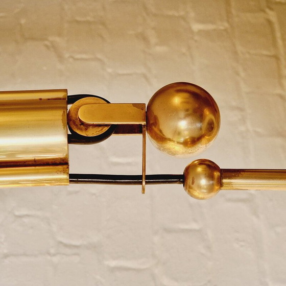 Image 1 of Vintage brass and plexiglass hanging lamp, 1950