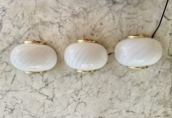 Image 1 of Vetri Wall Lighting Set Art Glass Murano 3 Units , Italian 1980