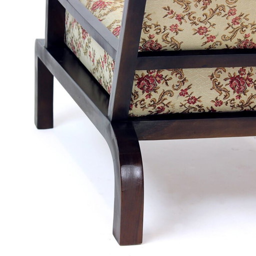 Sillón vintage de madera, Checoslovaquia, años 40