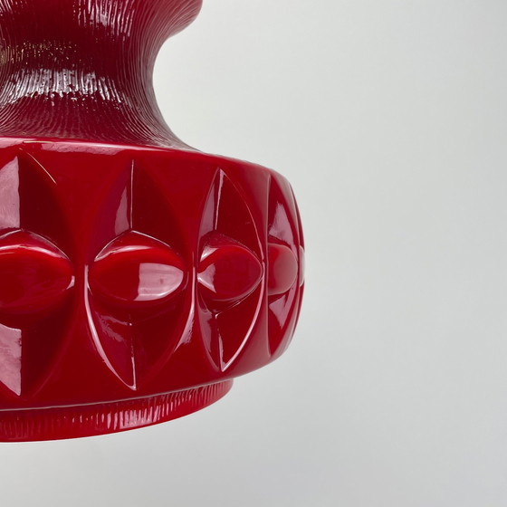 Image 1 of Red Glass Pendant Light By Peill And Putzler 1960