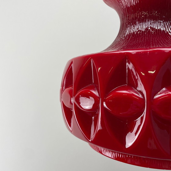 Image 1 of Red Glass Pendant Light By Peill And Putzler 1960