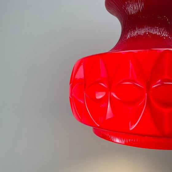 Image 1 of Red Glass Pendant Light By Peill And Putzler 1960