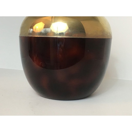 Image 1 of Vintage apple ice bucket, gilded metal and plastic, France 1970