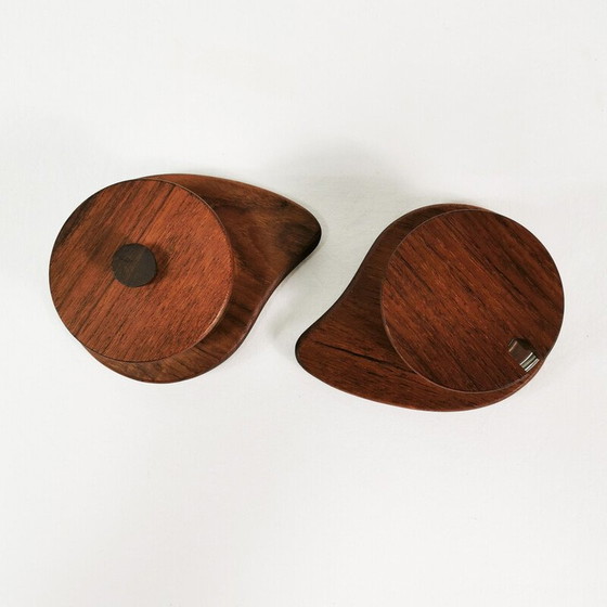 Image 1 of Pair of vintage teak sugar bowls, Denmark 1960