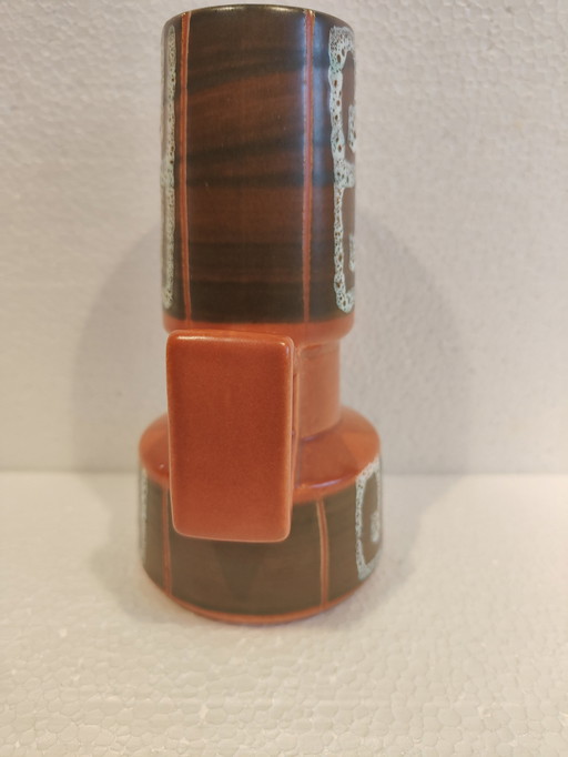 W. Germany Ceramic Vase in Orange-Brown by Bay-Keramik, 1970s