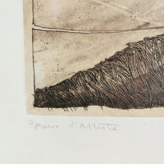 Image 1 of Vintage wooden frame painting by Lars Bo, Denmark 1960