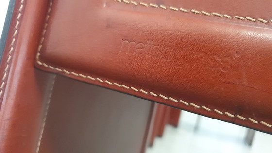 Image 1 of 4x Matteo Grassi Korium cognac saddle leather Tito Agnoli Italy 70s