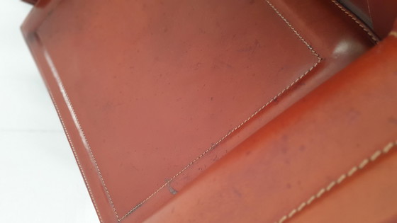 Image 1 of 4x Matteo Grassi Korium cognac saddle leather Tito Agnoli Italy 70s