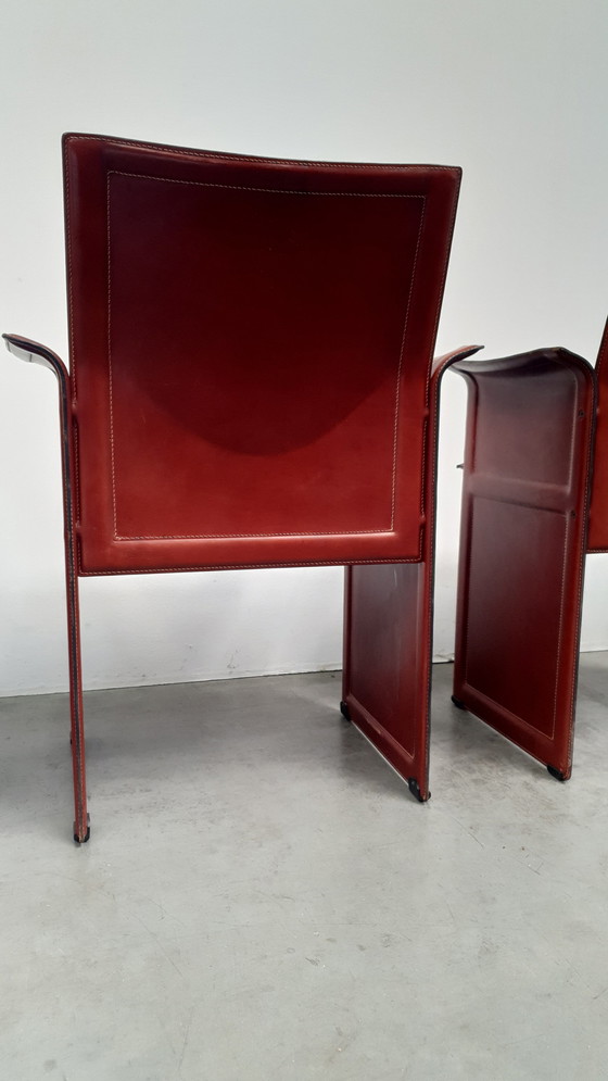 Image 1 of 4x Matteo Grassi Korium cognac saddle leather Tito Agnoli Italy 70s