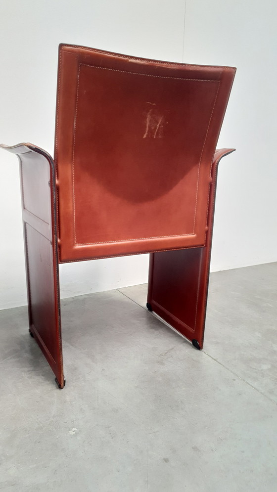 Image 1 of 4x Matteo Grassi Korium cognac saddle leather Tito Agnoli Italy 70s