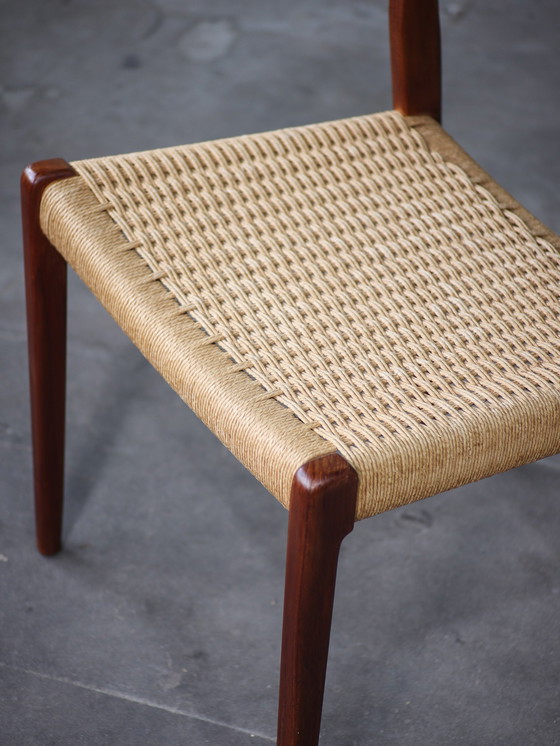 Image 1 of 4x N.O. Møller dining chairs 71 papercord teak