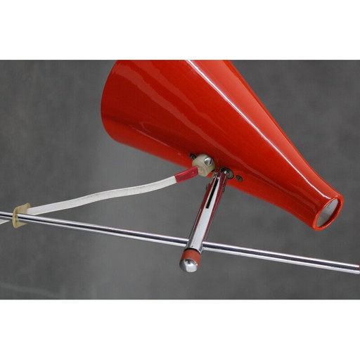 Vintage red desk lamp by Josef Hurka for Lidokov ,Czechoslovakia 1960s