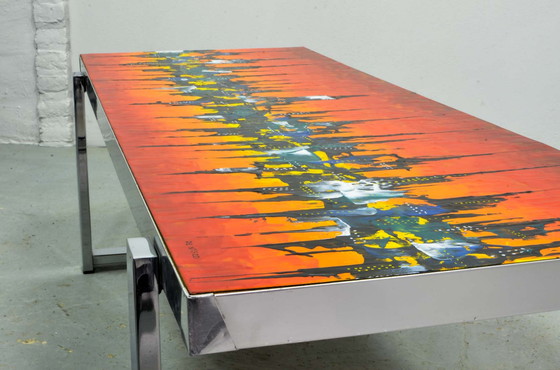 Image 1 of Enamelled coffee table designed by De Nisco, Belgium, 1970s