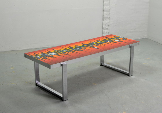 Image 1 of Enamelled coffee table designed by De Nisco, Belgium, 1970s