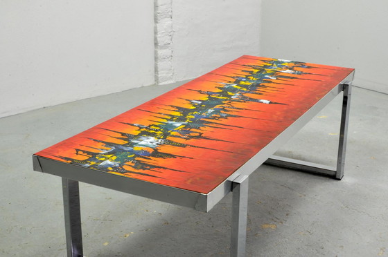 Image 1 of Enamelled coffee table designed by De Nisco, Belgium, 1970s